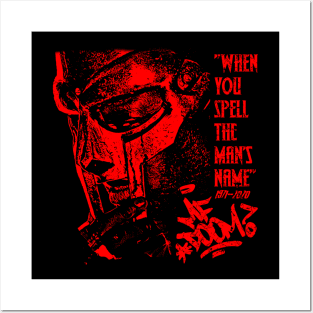 mf doom quote red Posters and Art